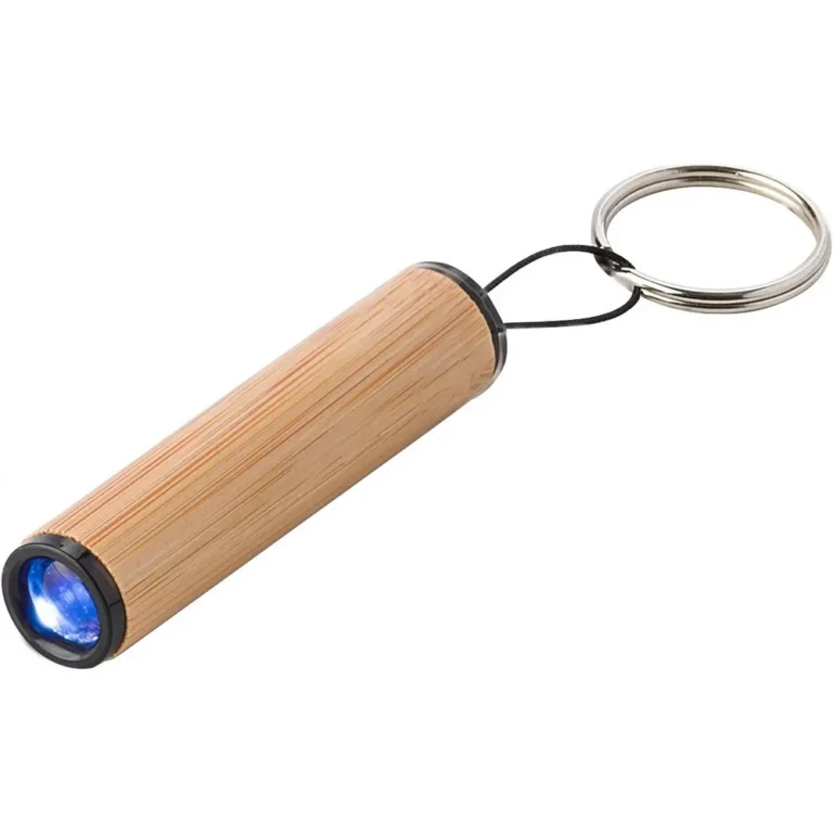 Bambusowy brelok do kluczy, lampka LED
